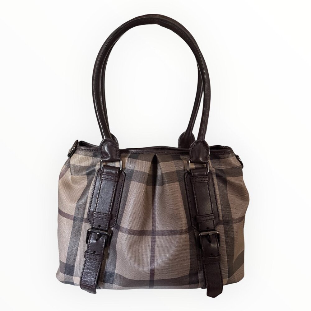 Burberry Northfield Smoked Check Satchel | Crossbody Strap - Picture 2 of 9
